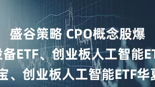 盛谷策略 CPO概念股爆发，通信设备ETF、创业板人工智能ETF华宝、创业板人工智能ETF华夏、5GETF涨超5%